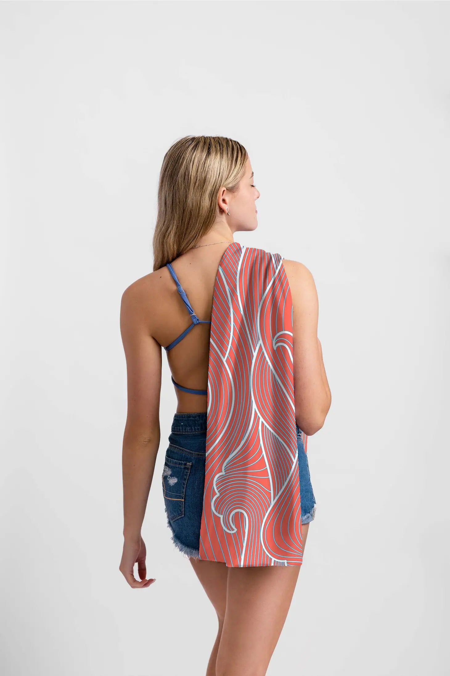 UPF 50 Beach Towel / Wrap - Peach Wave