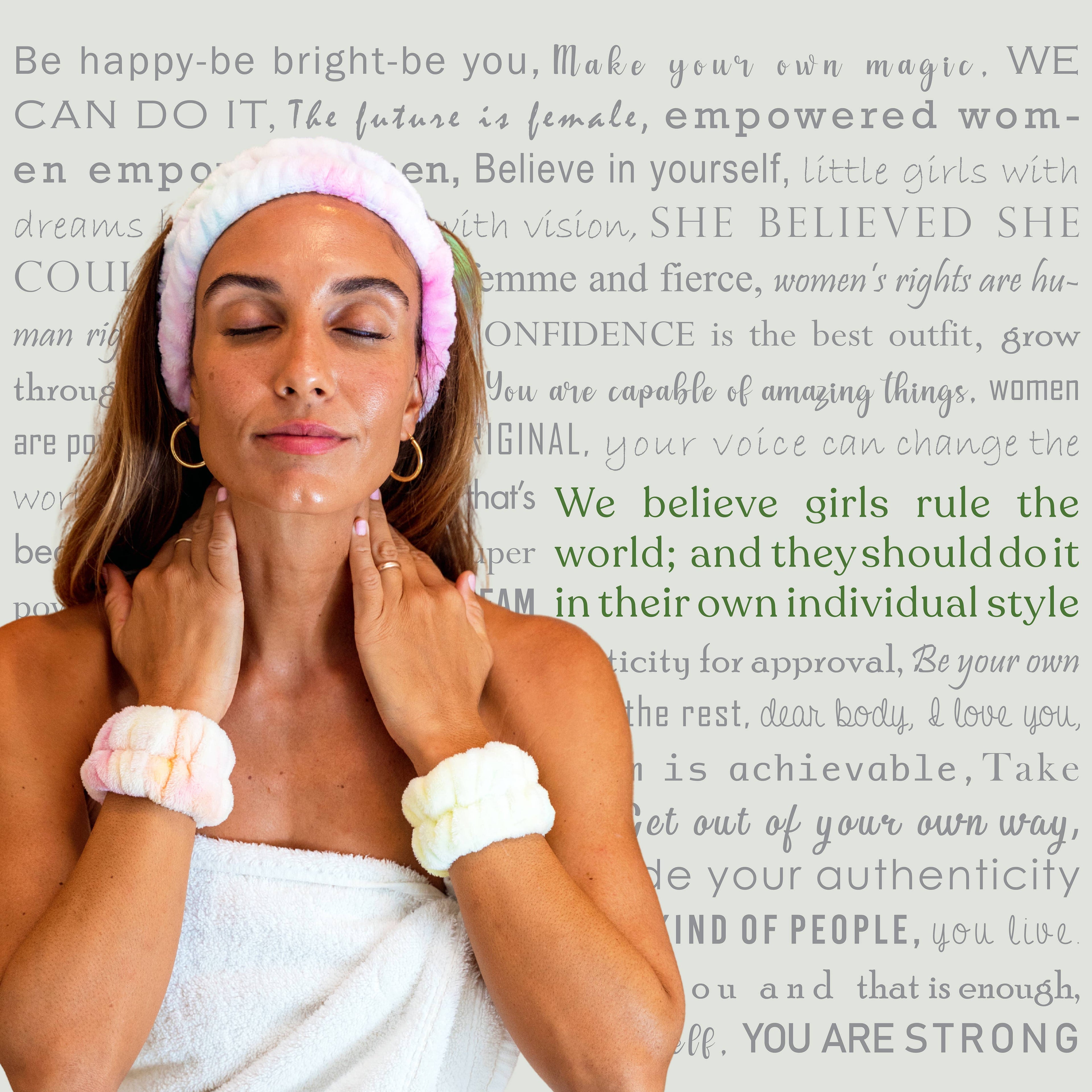 Face Washing Spa Headband and Wristband Set: Tie Dye