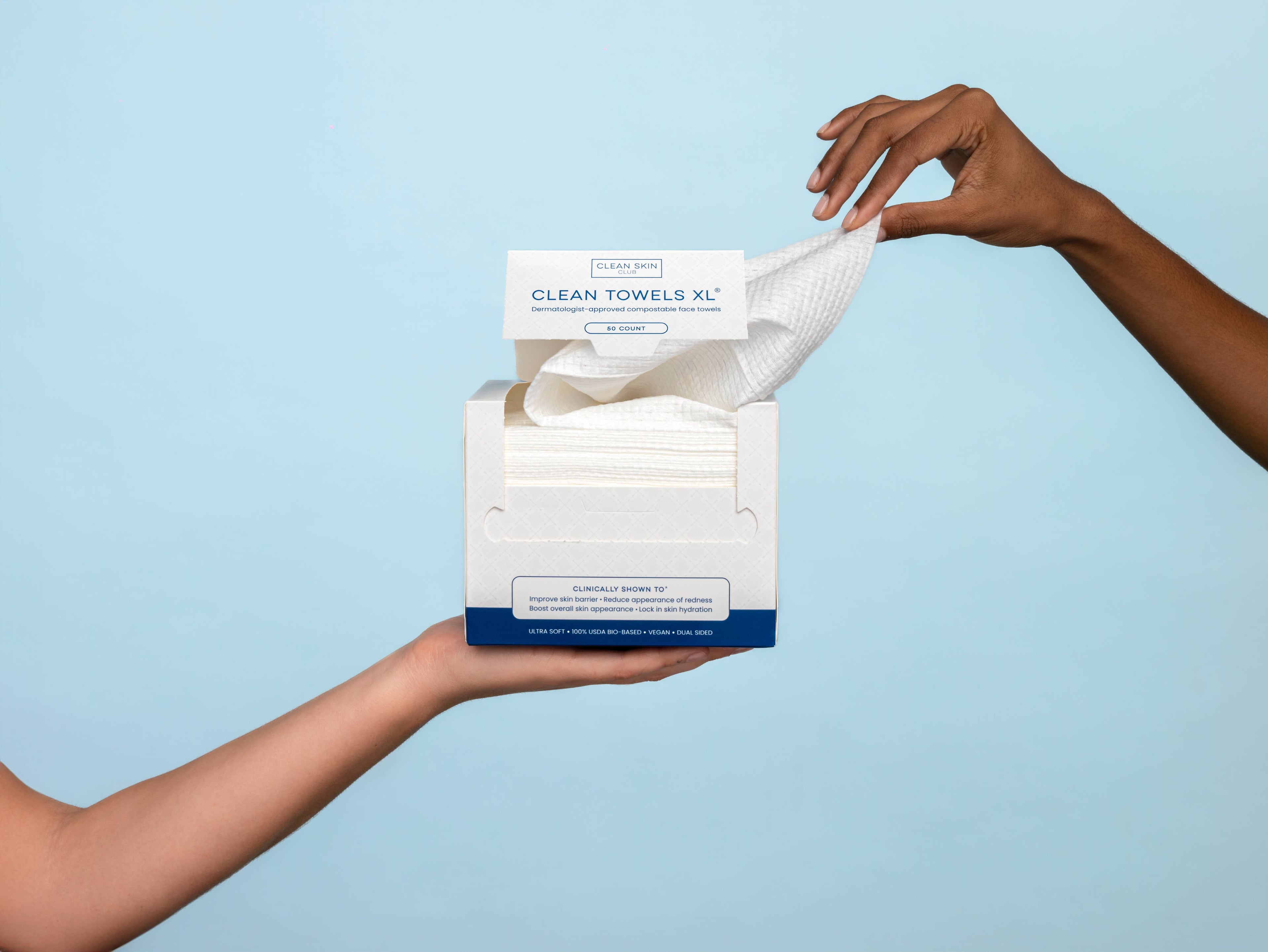 Clean Towels™ XL, Disposable Face Towels, 50 Count